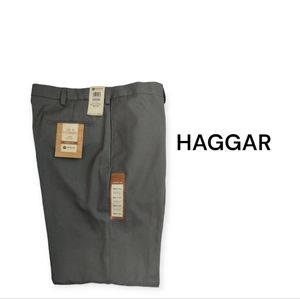 HAGGAR Men's Pants Size 38 W x 29L Flat Front Classic Fit Cool 18 Performance